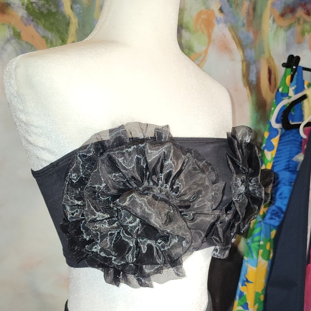 Zara Organza Flower Bandeau Top - Picture 5 of 5